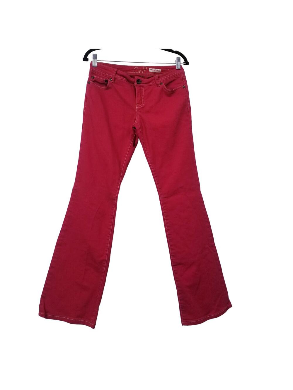Y2K Chip & Pepper C7P Laguna Beach Flare Red Denim Wide Leg Low Rise